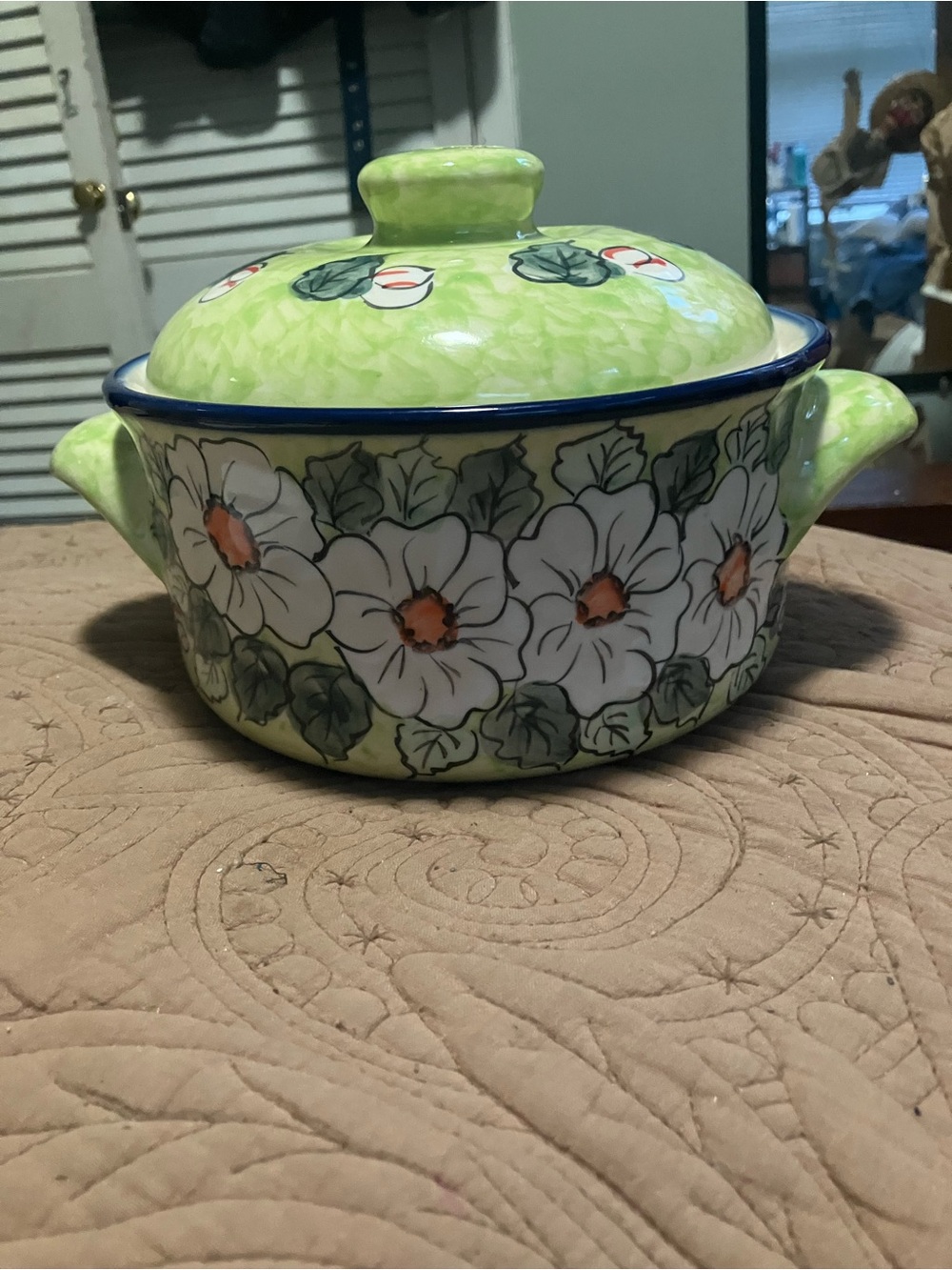 Handmade Polish Pottery UNIKAT Casserole Dish with handles and Lid